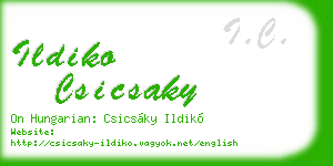 ildiko csicsaky business card
